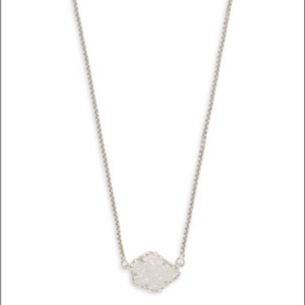 Kendra Scott drusy quartz Tess necklace in silver